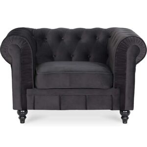 Fauteuil Chesterfield en velours IntenseDeco - Fauteuil Chesterfield - Publicité Fauteuil Chesterfield en velours IntenseDeco - Fauteuil Chesterfield - Publicité
