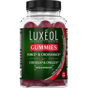Gummies Luxeol Croissance & Force - Équisetum, Zinc, Cuivre, Framboise - Complément alimentaire - Publicité Gummies Luxeol Croissance & Force - Équisetum, Zinc, Cuivre, Framboise - Complément alimentaire - Publicité