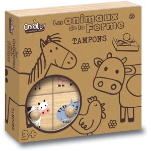 Crealign - Coffret Tampons Animaux de la Ferme en Bois - Publicité Crealign - Coffret Tampons Animaux de la Ferme en Bois - Publicité