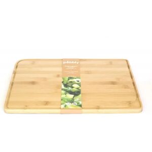 Planche à découper en bambou Pebbly - 37cm - Rectangulaire, avec rigole - Publicité Planche à découper en bambou Pebbly - 37cm - Rectangulaire, avec rigole - Publicité