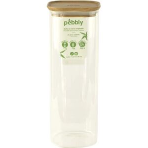 Contenitore per alimenti in vetro quadrato Pebbly con coperchio in bambù - 2200ml Contenitore per alimenti in vetro quadrato Pebbly con coperchio in bambù - 2200ml