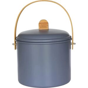 Pebbly Slate Compost Bin - 7L Odour-Reducing Steel & Bamboo Pebbly Slate Compost Bin - 7L Odour-Reducing Steel & Bamboo