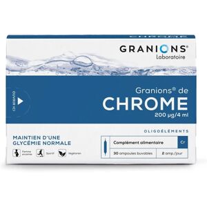 Granions Chrome 200μg 30 Ampoules - Minceur - Compléments Alimentaires - Publicité Granions Chrome 200μg 30 Ampoules - Minceur - Compléments Alimentaires - Publicité