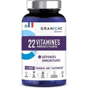 Laboratoire des Granions 22 Vitamines Minéraux et Plantes - Soutien Immunitaire 90 pcs - Publicité Laboratoire des Granions 22 Vitamines Minéraux et Plantes - Soutien Immunitaire 90 pcs - Publicité
