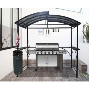 Habrita Carport Barbecue Toit Double Anthracite - Abri en Acier - Publicité Habrita Carport Barbecue Toit Double Anthracite - Abri en Acier - Publicité