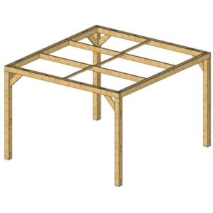 Habrita Pergola en Bois Traitée à Haute Température - 10,67m² - Publicité Habrita Pergola en Bois Traitée à Haute Température - 10,67m² - Publicité