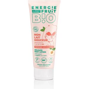 Lait Corporel Pêche Blanche et Riz Bio Energie Fruit - Hydratant - Publicité Lait Corporel Pêche Blanche et Riz Bio Energie Fruit - Hydratant - Publicité