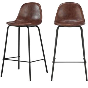 Sillas de bar de cuero sintético marrón Rendez-Vous Déco - 2 unidades Sillas de bar de cuero sintético marrón Rendez-Vous Déco - 2 unidades