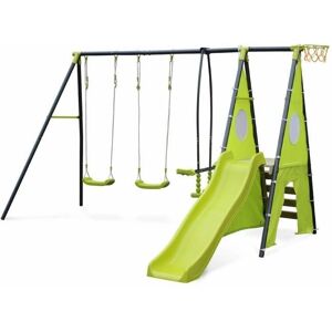 Set Gioco Sweeek - 2 Altalene, Scivolo, Basket, Arrampicata - Esterno Set Gioco Sweeek - 2 Altalene, Scivolo, Basket, Arrampicata - Esterno