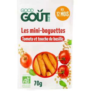 Mini-Baguettes Good Gout Tomate Basilic 12M+ 70g - Publicité Mini-Baguettes Good Gout Tomate Basilic 12M+ 70g - Publicité