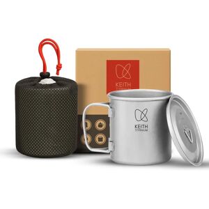 Mug en titane Keith - Léger, 550ml, Poignée Pliable & Couvercle - Camping - Publicité Mug en titane Keith - Léger, 550ml, Poignée Pliable & Couvercle - Camping - Publicité