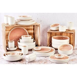 Björn Oxygen Juego de Vajilla Rosa y Beige - Vajilla Completa Björn Oxygen Juego de Vajilla Rosa y Beige - Vajilla Completa