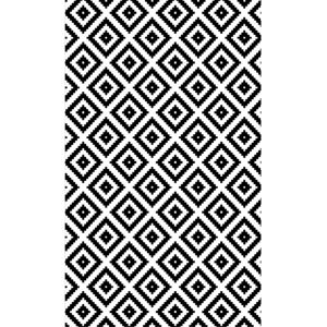 Mani Textile Zwart & Wit Tapijt - 80x150cm - Antislip - Machinewasbaar Mani Textile Zwart & Wit Tapijt - 80x150cm - Antislip - Machinewasbaar