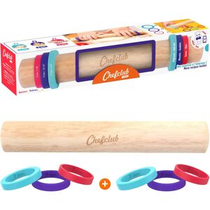 Rouleau à pâtisserie ajustable avec anneaux en silicone Chefclub - Publicité Rouleau à pâtisserie ajustable avec anneaux en silicone Chefclub - Publicité