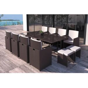 Concept Usine Florida Ensemble de Mobilier d'Extérieur - Résine Tressée, 8-12 Places - Publicité Concept Usine Florida Ensemble de Mobilier d'Extérieur - Résine Tressée, 8-12 Places - Publicité