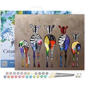 Figured ART Peinture par Numéros - Zèbres sur Cadre 40x50cm - Kit d'Art - Publicité Figured ART Peinture par Numéros - Zèbres sur Cadre 40x50cm - Kit d'Art - Publicité