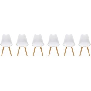 Chaises Blanches Nils d'Alice's Garden - Style Scandinave - Lot de 6 - Publicité Chaises Blanches Nils d'Alice's Garden - Style Scandinave - Lot de 6 - Publicité