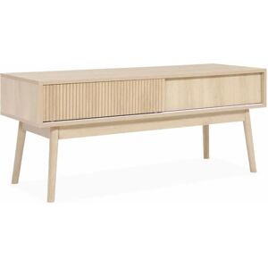 Sweeek Pine Scandinavian TV Stand - Sliding Doors & Storage Sweeek Pine Scandinavian TV Stand - Sliding Doors & Storage