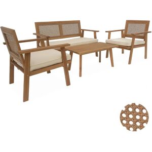 Ensemble de Mobilier de Jardin Sweeek - Vintage, Acacia, Canapé 2 Places - Publicité Ensemble de Mobilier de Jardin Sweeek - Vintage, Acacia, Canapé 2 Places - Publicité