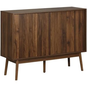 Sweeek Dark Wood Scandinavian Buffet with Sliding Doors Sweeek Dark Wood Scandinavian Buffet with Sliding Doors