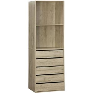 Sweeek Modular Wardrobe - 5 Drawers 2 Shelves - Natural Sweeek Modular Wardrobe - 5 Drawers 2 Shelves - Natural