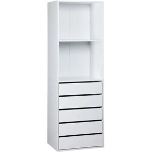 SWEEEK Modulo White Wardrobe - 5 Drawers, 2 Shelves - Modern Design SWEEEK Modulo White Wardrobe - 5 Drawers, 2 Shelves - Modern Design