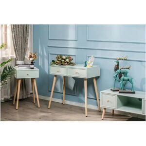 Nordlys Solid Wood Green Console Table - 2 Drawers Nordlys Solid Wood Green Console Table - 2 Drawers