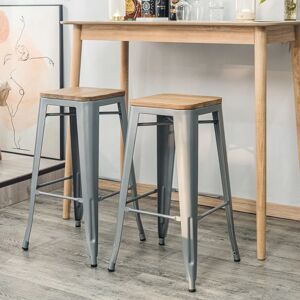 Nordlys Model NASH - Industrial Bar Stool with Natural Wood - Bar Stool Nordlys Model NASH - Industrial Bar Stool with Natural Wood - Bar Stool