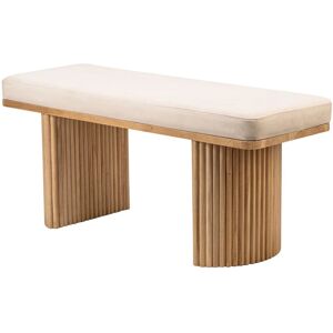 Nordlys Beige Wooden & Velvet Bench - Furniture Nordlys Beige Wooden & Velvet Bench - Furniture