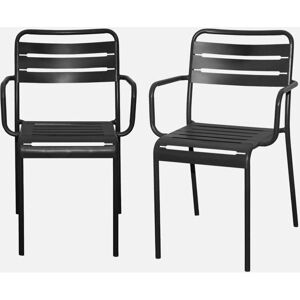 Sweeek Amelia Steel Garden Armchair Set - 2 Pieces, Anthracite Sweeek Amelia Steel Garden Armchair Set - 2 Pieces, Anthracite