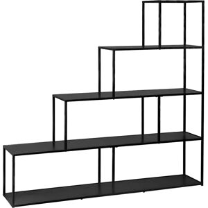 Sweeek Black Metal Ladder Shelf - Industrial Bookcase - 160x30x157cm Sweeek Black Metal Ladder Shelf - Industrial Bookcase - 160x30x157cm