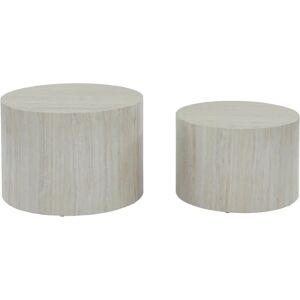 Sweeek - White Marble Effect Nesting Coffee Tables - Coffee Tables Sweeek - White Marble Effect Nesting Coffee Tables - Coffee Tables