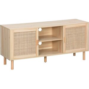 Sweeek Camargue Natural TV Cabinet - 120cm Stylish Cane Wood Sweeek Camargue Natural TV Cabinet - 120cm Stylish Cane Wood