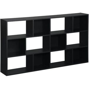 Sweeek Pieter Bücherregal - Schwarz, 3 Regale, 12 Fächer Sweeek Pieter Bücherregal - Schwarz, 3 Regale, 12 Fächer