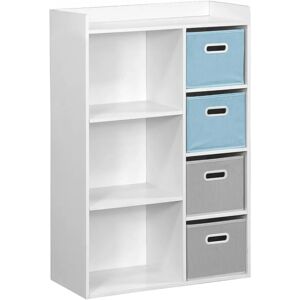 Sweeek Kids Storage Furniture - 7 Compartments, 4 Velvet Baskets Sweeek Kids Storage Furniture - 7 Compartments, 4 Velvet Baskets