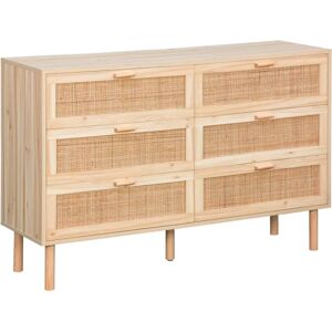 Sweeek - Natural Wood 6-Drawer Chest - Chester Drawer Sweeek - Natural Wood 6-Drawer Chest - Chester Drawer