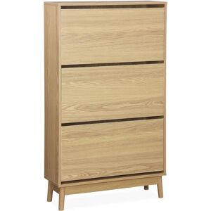 Sweeek Scandinavian Shoe Cabinet - Natural - 3 Doors, 18 Pairs Capacity Sweeek Scandinavian Shoe Cabinet - Natural - 3 Doors, 18 Pairs Capacity