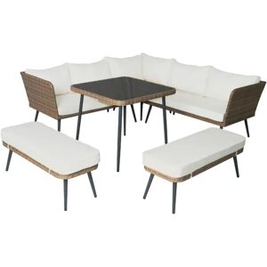 Ensemble de Jardin Concept-usine - 9 Places, Résine, Beige/Marron - Publicité Ensemble de Jardin Concept-usine - 9 Places, Résine, Beige/Marron - Publicité