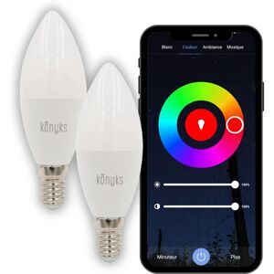 Konyks Antalya Easy E14 Ampoule LED Blanche RGB Wi-Fi Bluetooth - Publicité Konyks Antalya Easy E14 Ampoule LED Blanche RGB Wi-Fi Bluetooth - Publicité