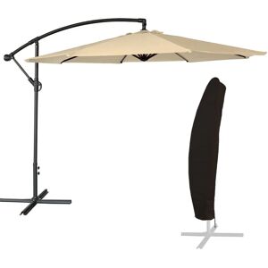 Happy Garden Parasoleil déporté 3m beige - Résistant UV - Publicité Happy Garden Parasoleil déporté 3m beige - Résistant UV - Publicité