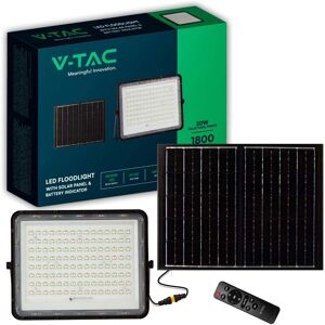 V-Tac Vt-180w Schwarzer Led-Strahler Mit 20 W Solarpanel Und Ferngesteuertem Led-Flutlicht Mit Austauschbarer Batterie 6400 K, 3 M Kabel – 7827 V-Tac Vt-180w Schwarzer Led-Strahler Mit 20 W Solarpanel Und Ferngesteuertem Led-Flutlicht Mit Austauschbarer Batterie 6400 K, 3 M Kabel – 7827