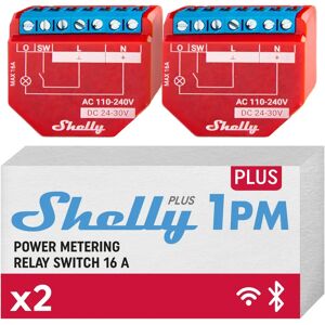 Shelly Plus 1PM - Electrical Relay - Red - 16A Shelly Plus 1PM - Electrical Relay - Red - 16A