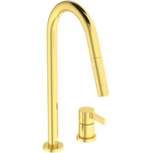 Ideal Standard Kitchen Faucet BD424A2 Brushed Gold 2-Function Pull-Out Spout Ideal Standard Kitchen Faucet BD424A2 Brushed Gold 2-Function Pull-Out Spout
