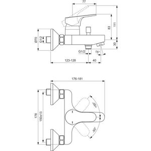 Porcher Olyos II Grifo empotrado para bañera-ducha Porcher Olyos II Grifo empotrado para bañera-ducha