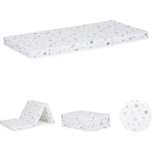 Matelas Pliable Chipolino - 120x60cm - Blanc, Gris avec Étoiles - Publicité Matelas Pliable Chipolino - 120x60cm - Blanc, Gris avec Étoiles - Publicité
