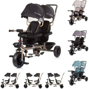 Tricycle double Chipolino - Sièges rotatifs 360° - Jusqu'à 40kg - Noir - Publicité Tricycle double Chipolino - Sièges rotatifs 360° - Jusqu'à 40kg - Noir - Publicité