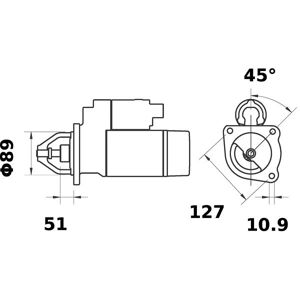 MAHLE MS 43 Käynnistinkone - 12V, 4,2kW, Oikea kierros MAHLE MS 43 Käynnistinkone - 12V, 4,2kW, Oikea kierros