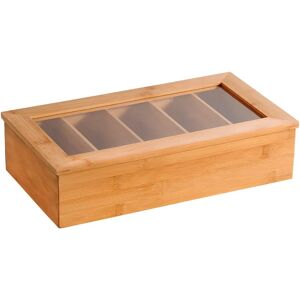 Caja de té de bambú Kesper - 5 compartimentos - 36cm - Almacenamiento de té Caja de té de bambú Kesper - 5 compartimentos - 36cm - Almacenamiento de té