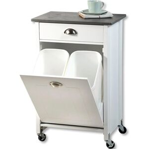 KESPER Kitchen Cart with Waste Separation - white/grey - 50x37x79 cm KESPER Kitchen Cart with Waste Separation - white/grey - 50x37x79 cm