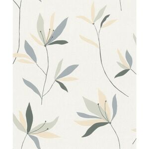 Rasch Wit Bloemen Vinyl Behang - Behang Rasch Wit Bloemen Vinyl Behang - Behang
